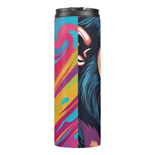 Schattigee Crazy Funny Chimpanzee Thermosbeker (Achterkant)