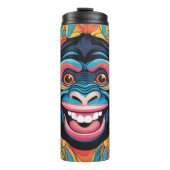 Schattigee Crazy Funny Chimpanzee Thermosbeker (Voorkant)