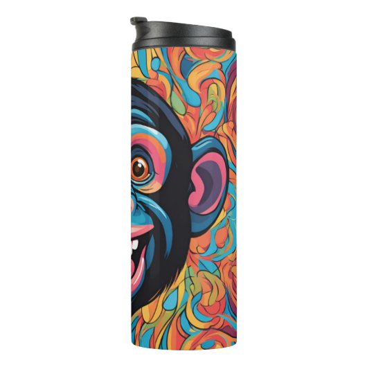 Schattigee Crazy Funny Chimpanzee Thermosbeker (Geroteerd rechts)