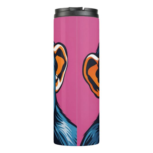 Schattigee Crazy Funny Chimpanzee Thermosbeker (Achterkant)