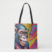 Schattigee Crazy Funny Chimpanzee Tote Bag (Voorkant)