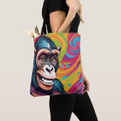 Schattigee Crazy Funny Chimpanzee Tote Bag (Dichtbij)