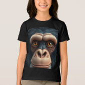 Schattigee Crazy Funny Chimpanzee Tri-Blend Shirt (Voorkant)