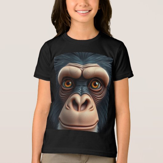 Schattigee Crazy Funny Chimpanzee Tri-Blend Shirt (Voorkant)