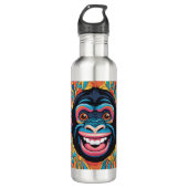 Schattigee Crazy Funny Chimpanzee Waterfles (Voorkant)