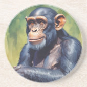 Schattigee Crazy Funny Chimpanzee Zandsteen Onderzetter (Voorkant)