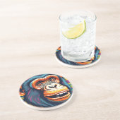 Schattigee Crazy Funny Chimpanzee Zandsteen Onderzetter (Zijkant)