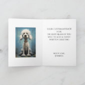 Schattigee Crazy Goofy Witte Abstract Poodle Dog Kaart (Binnen)