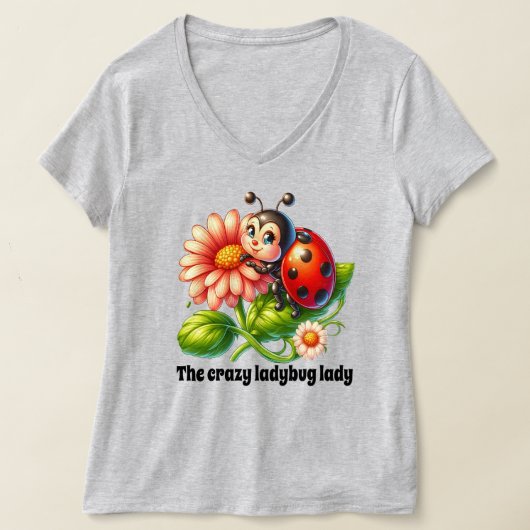 Schattigee Crazy Ladybug Lady Aanpasbaar T-shirt (Laagn)