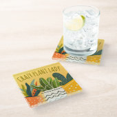 Schattigee Crazy Plant Lady Boho Potted Planten Glazen Onderzetter (Schuin)