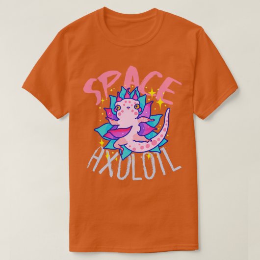 Schattigee Crazy Psycedelic Space Axolotl kunstwer T-shirt (Design voorkant)