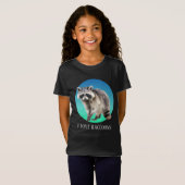 Schattigee Crazy Raccoon Lady Tekst toevoegen T-shirt (Voorkant volledig)