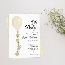 Schattigee Cream Balloon Baby shower Invitation Kaart