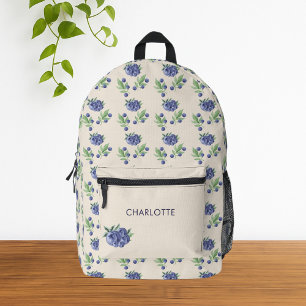 Schattigee Cream Waterverf Blueberry Fruit Pattern Bedrukte Rugzak