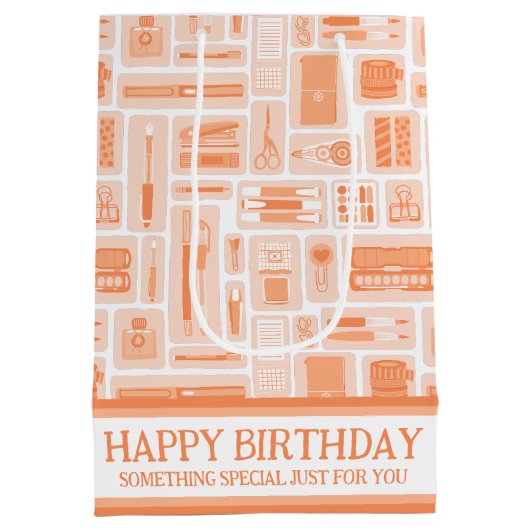 Schattigee creatieve kunst levert perzik Sinaasapp Medium Cadeauzakje (Achterkant)