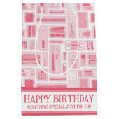 Schattigee creatieve kunst levert roze patronen medium cadeauzakje (Voorkant)