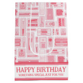 Schattigee creatieve kunst levert roze patronen medium cadeauzakje (Achterkant)