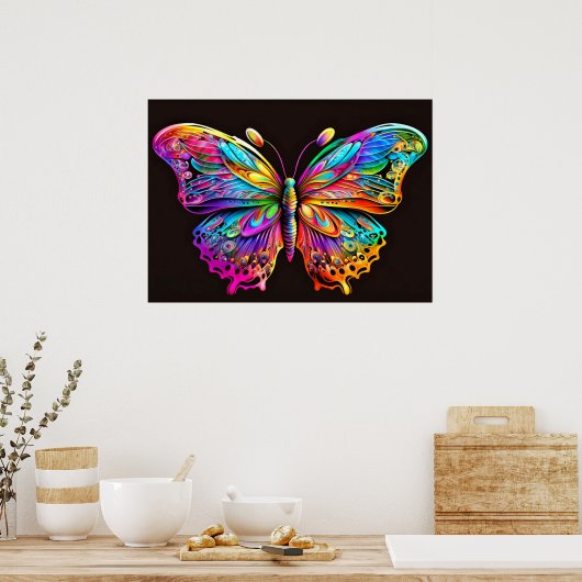 Schattigee Creative Artistic Butterfly Illustratie Poster (Keuken)
