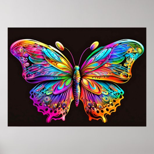 Schattigee Creative Artistic Butterfly Illustratie Poster (Voorkant)