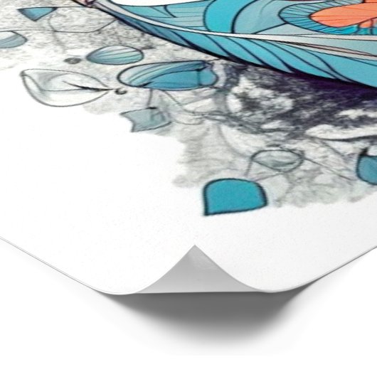 Schattigee Creative Fox illustratie Poster (Hoek)