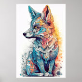 Schattigee Creative Fox illustratie Poster (Voorkant)