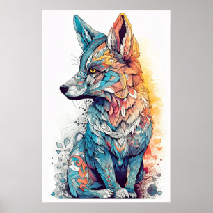 Schattigee Creative Fox illustratie Poster