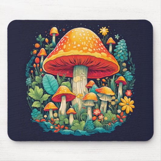 Schattigee Creative Mushroom Illustratie Muismat (Voorkant)