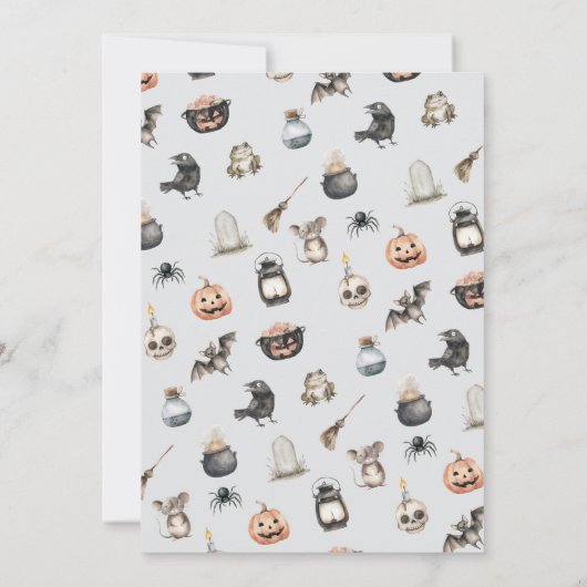 Schattigee Creeps Kinder Halloween Kostuumfeest Kaart (Achterkant)