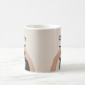 Schattigee Crème Zwart Wit Kat Hart Handen Custom Koffiemok (Center)