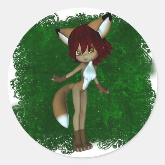 Schattigee Critters 05 Ronde Sticker (Voorkant)