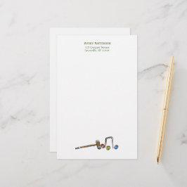 Schattigee Croquet handgetekende mallets Preppy Bo Briefpapier