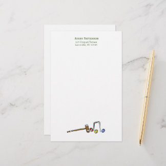 Schattigee Croquet handgetekende mallets Preppy Bo Briefpapier