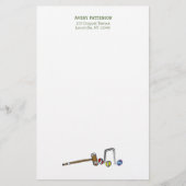 Schattigee Croquet handgetekende mallets Preppy Bo Briefpapier (Voorkant)