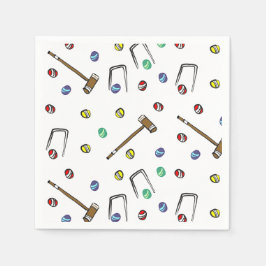 Schattigee Croquet Party Hand-geïllustreerde gazon Servet