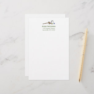 Schattigee croquet speler met de hand geïllustreer briefpapier