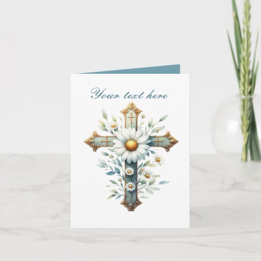 Schattigee Cross met rozen aanpasbare Kaart (Voorkant)