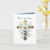 Schattigee Cross met rozen aanpasbare Kaart (Gele Bloem)