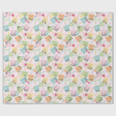 Schattigee Crowded Bubble Tea pastel kawaii Cadeaupapier (Vlak)