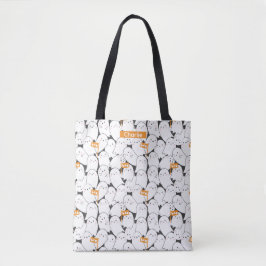 Schattigee Crowded Ghosts met Boo vlaggen Tote Bag