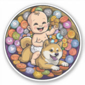 Schattigee Crypto Baby Sticker (Voorkant)