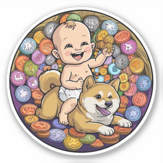 Schattigee Crypto Baby Sticker (Voorkant)