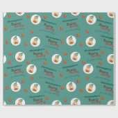 Schattigee Cub Aardbeien Beary Berry Eerste Verjaa Cadeaupapier (Vlak)