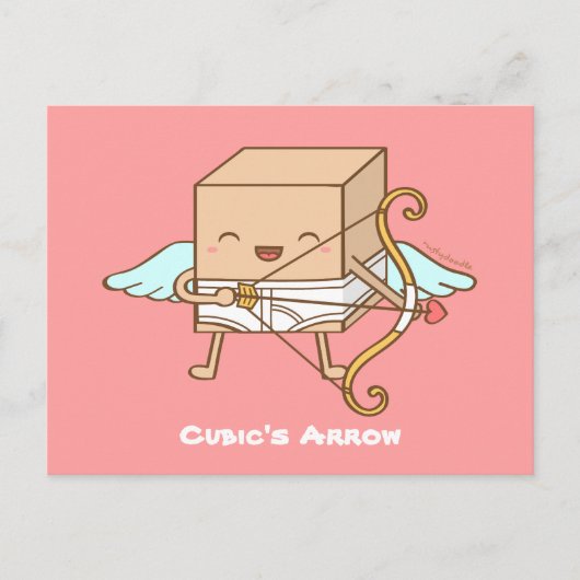 Schattigee Cubic Cupid Arrow Valentijnsdag Pun Hum Feestdagenkaart (Voorkant)