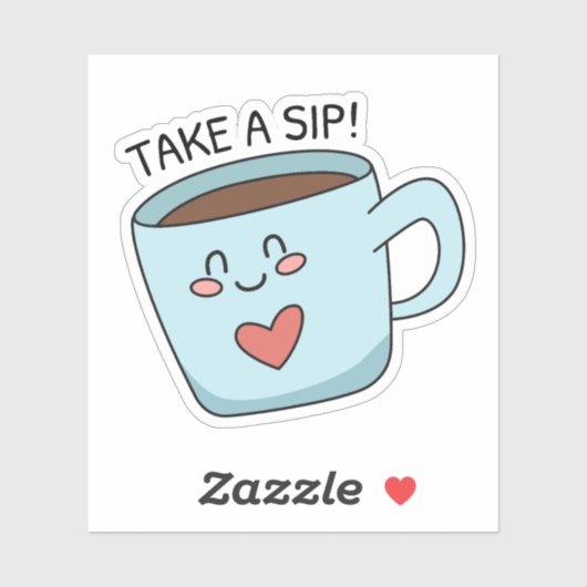 Schattigee cup liefdestekening sticker (Vel)