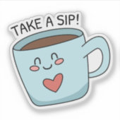 Schattigee cup liefdestekening sticker (Voorkant)