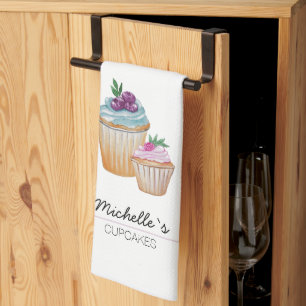 Schattigee Cup taarten en vruchten Waterverf Theedoek