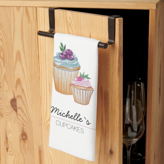 Schattigee Cup taarten en vruchten Waterverf Theedoek (Derde Gevouwen)