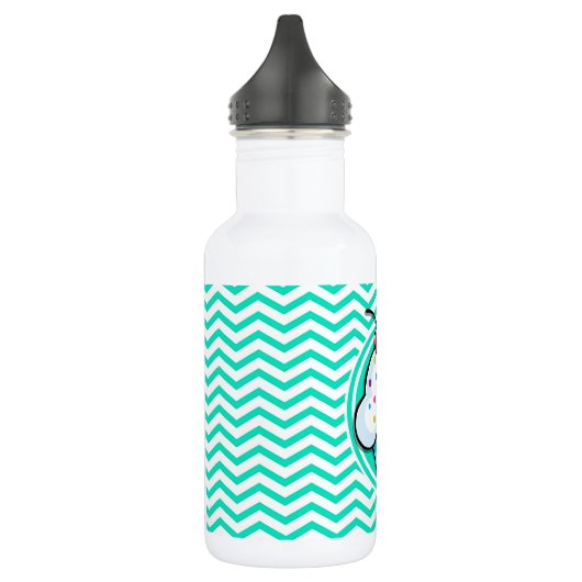 Schattigee cupcake; Aqua Green Chevron Waterfles (Links)