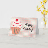 Schattigee Cupcake Art Verjaardag Kaart (Gele Bloem)