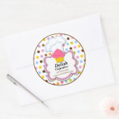 Schattigee Cupcake & Baker's Pet Bakkerij Box Seal Ronde Sticker (Envelop)